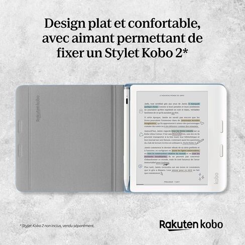 Kobo Libra Colour White eReader & Sand Beige Notebook SleepCover Bundle | 7" Glare-Free Colour E Ink Kaleido 3 Display | Dark Mode Option | Waterproof | Built-in-2-Way Stand Cover in Kuwait