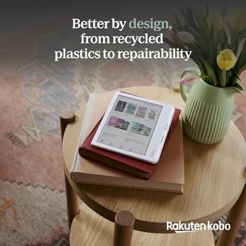 Kobo Libra Colour White eReader & Sand Beige Notebook SleepCover Bundle | 7" Glare-Free Colour E Ink Kaleido 3 Display | Dark Mode Option | Waterproof | Built-in-2-Way Stand Cover in Kuwait