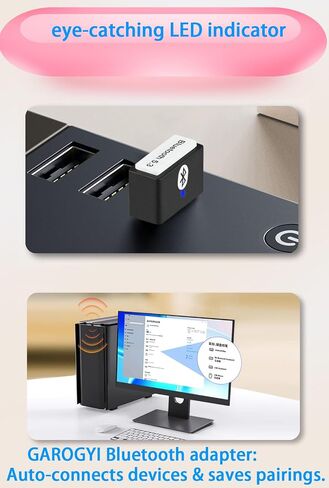 USB Bluetooth 5.3 Adapter for PC Supports Windows 11/10/8.1/7,Plug &Play For Win11/10, Mini 5.3+EDR Bluetooth Dongle Receiver&Transmitter for PC,Laptop,Keyboard,Mouse,Headsets,Speakers (Black) in Kuwait