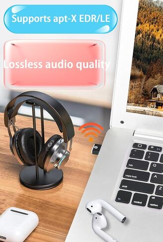USB Bluetooth 5.3 Adapter for PC Supports Windows 11/10/8.1/7,Plug &Play For Win11/10, Mini 5.3+EDR Bluetooth Dongle Receiver&Transmitter for PC,Laptop,Keyboard,Mouse,Headsets,Speakers (Black) in Kuwait