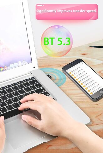 USB Bluetooth 5.3 Adapter for PC Supports Windows 11/10/8.1/7,Plug &Play For Win11/10, Mini 5.3+EDR Bluetooth Dongle Receiver&Transmitter for PC,Laptop,Keyboard,Mouse,Headsets,Speakers (Black) in Kuwait