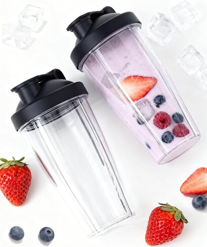 ICUCINA - 28 Oz Blender Cup Replacement with To-Go Lids, Cups for Protein Shakes, BPA Free Smoothie Cups (Pack of 2) in Kuwait