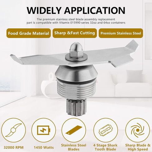 Blender Blade Replacement Part for 48 oz Containers Assembly, Advance Blade Assembly Replacement for 15990 15978 15981 16016 16019 VM0145 in Kuwait