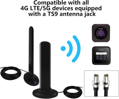 5G 4G LTE Magnetic Base Antenna, Dual TS9 Connectors Compatible with Netgear AT&T Nighthawk M6 (MR6110 MR6500) M5 (MR5100 MR5200) M1 MR1100,LB2120 Hotspots Router 2 Pack in Saudi Arabia