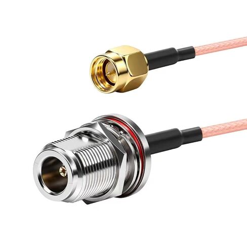 N Type Female Bulkhead with Waterproof O-Ring to SMA Male 8 inch Low Loss RG316 Adapter Cable for Meshtastic 915MHz LoRa Gateway Solar Node Project in Kuwait
