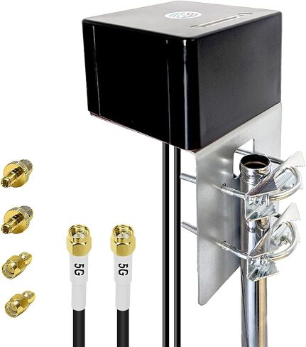 Maswell 4G LTE 5G Antenna 2X2 MIMO Outdoor, Up to 6dBi, Cross Polarized 600-8000MHz Cellular Omni External Antenna for Routers & Gateways for T-Mobile Verizon AT&T, SMA-Male & TS9 & RP-SMA in Kuwait
