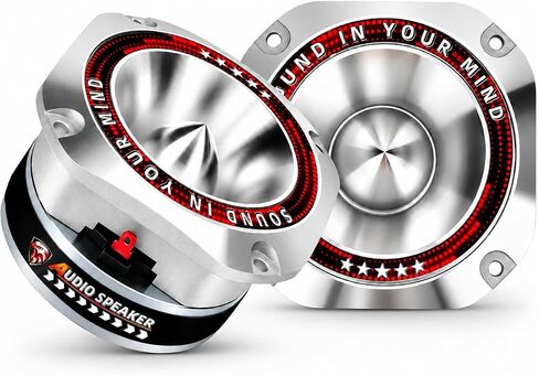 4 Inch Super Tweeters for Car Audio, 1200W MAX 4 Ohm Bullet Tweeter Speakers Pair, 107dB Titanium Compression Drivers with 1.5 Inch Voice Coil for Door Panels Speaker Boxes in Kuwait