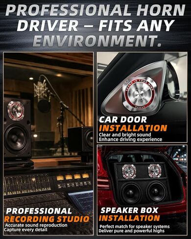 4 Inch Super Tweeters for Car Audio, 1200W MAX 4 Ohm Bullet Tweeter Speakers Pair, 107dB Titanium Compression Drivers with 1.5 Inch Voice Coil for Door Panels Speaker Boxes in Kuwait