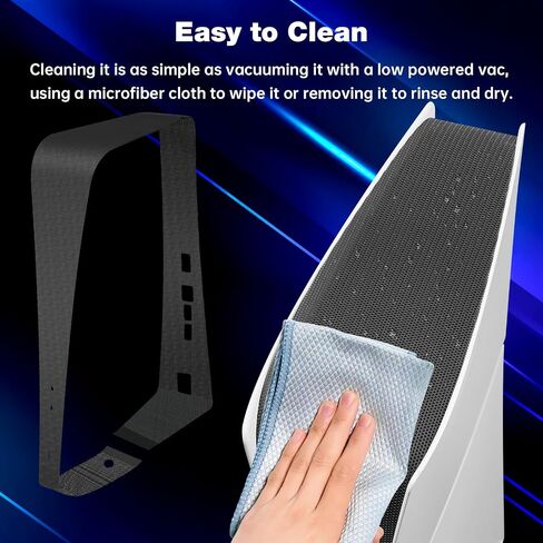 veoyya Dust Cover Net Compatible with PS5 Slim Disc/Digital Version Console (Long Version), Anti-Dust Protector Filter Middle Skin and Dust Plugs Accessories Compatible with Playstation 5 Slim in Saudi Arabia