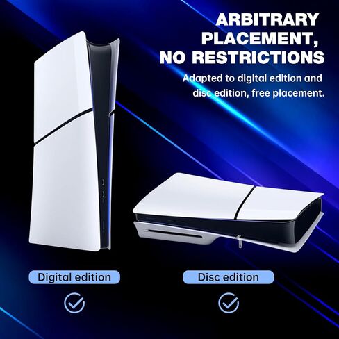veoyya Dust Cover Net Compatible with PS5 Slim Disc/Digital Version Console (Long Version), Anti-Dust Protector Filter Middle Skin and Dust Plugs Accessories Compatible with Playstation 5 Slim in Saudi Arabia