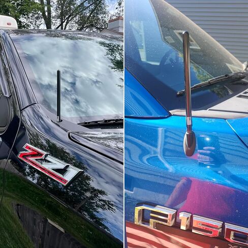 American Flag Car Truck Short Antenna 7“ with Tire Valve Caps for GMC Sierra Dodge Ram Chevy Silverado 1500 2500 3500 Avalanche Ford F150 F250 F350 Super Duty Raptor Bronco, Car Accessories (Black) in Kuwait