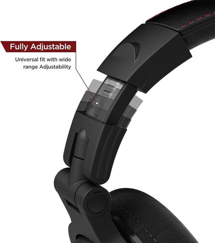 Thore Over Ear iPhone Headphones with Lightning Connector (Apple MFi Certified) – Closed Back Studio DJ Monitor Earphones (50mm Neodymium Drivers) (V200 Black/Red) in Saudi Arabia