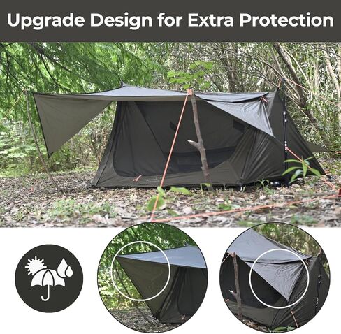 onewind Ultralight One Person Bivy Tent, Backpacking Tent for Single Person Waterproof Silnylon Lightweight for Camping Backpacking Hiking, NO Trekking Pole in Kuwait