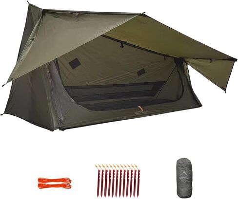 onewind Ultralight One Person Bivy Tent, Backpacking Tent for Single Person Waterproof Silnylon Lightweight for Camping Backpacking Hiking, NO Trekking Pole in Kuwait