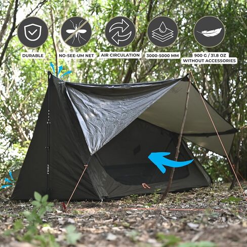 onewind Ultralight One Person Bivy Tent, Backpacking Tent for Single Person Waterproof Silnylon Lightweight for Camping Backpacking Hiking, NO Trekking Pole in Kuwait