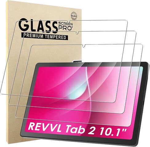 3 Pack Screen Protector Compatible with T-Mobile REVVL Tab 2 10.1 Inch Tablet 2025 Release, Tempered Glass 9H Hardness HD Clear Anti-Scratch in Kuwait