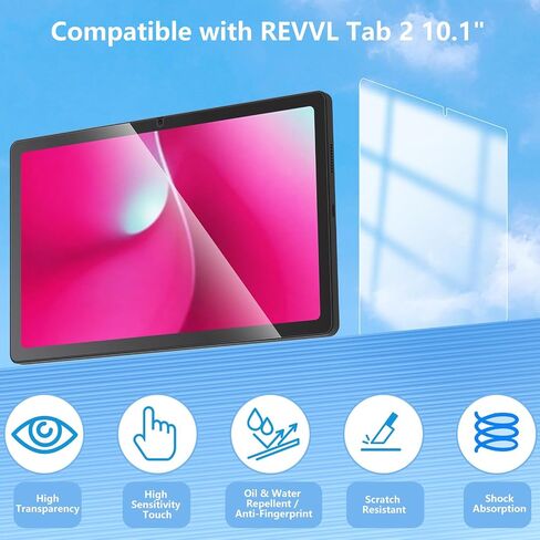 3 Pack Screen Protector Compatible with T-Mobile REVVL Tab 2 10.1 Inch Tablet 2025 Release, Tempered Glass 9H Hardness HD Clear Anti-Scratch in Kuwait