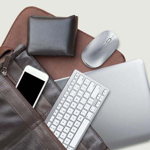 Bluetooth Keyboard and Mouse Compatible with Mac, OMOTON Ultra-Slim Wireless Keyboard and Mouse Combo Compatiblei with MacOS, MacBook Pro/Air, iMac, Mac mini, Laptop and PC (Silver) in Saudi Arabia