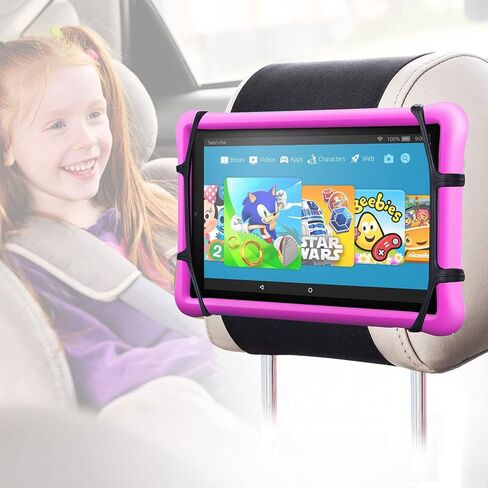 Car Headrest Mount Silicon Holder, Universal Tablet Holder in Back Seats, Car Mount Angle-Adjustable Car Headrest Holders Fits All 7-12.9 inch Tablets/Game Machines¡­ in Kuwait