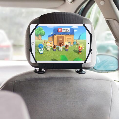 Car Headrest Mount Silicon Holder, Universal Tablet Holder in Back Seats, Car Mount Angle-Adjustable Car Headrest Holders Fits All 7-12.9 inch Tablets/Game Machines¡­ in Kuwait
