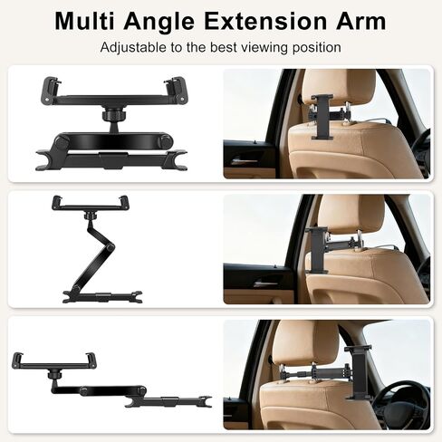 Tablet Holder for Car Headrest, Adjustable Extension Arm Stand in Kuwait