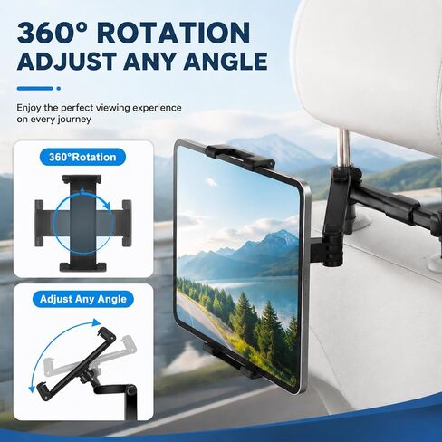 Tablet Holder for Car Headrest, Adjustable Extension Arm Stand in Kuwait