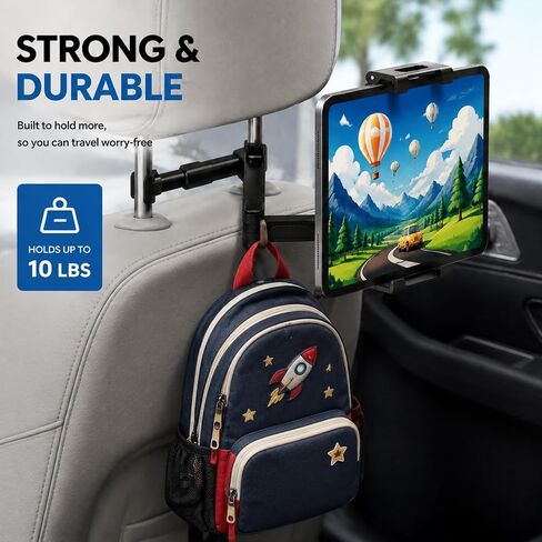 Tablet Holder for Car Headrest, Adjustable Extension Arm Stand in Kuwait