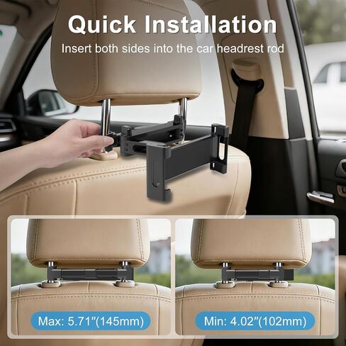 Tablet Holder for Car Headrest, Adjustable Extension Arm Stand in Kuwait