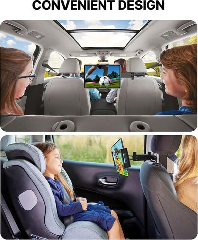 Owleys Tablet Holder for Car Headrest - Car Accessories for Kids - iPad Holder for Car Backseat - Adjustable Tablet Stand - Kids Road Trip Essentials - for iPad Air Pro Mini Galaxy 1pc in Kuwait