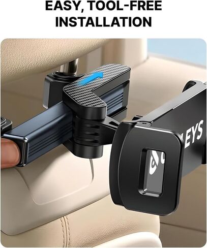 Owleys Tablet Holder for Car Headrest - Car Accessories for Kids - iPad Holder for Car Backseat - Adjustable Tablet Stand - Kids Road Trip Essentials - for iPad Air Pro Mini Galaxy 1pc in Kuwait
