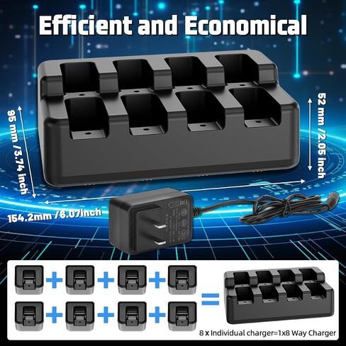 Super Mini Walkie Talkies Pro with Earpiece,8 Way Multi Unit Charger Rechargeable Business Small Two Way Radios Communication Device Set for Baseball,Pitch,Restaurant,Hotel,Team Events,8 Pack in Kuwait