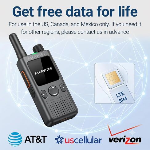 QR Code Group Management PoC Walkie Talkie, USA Version 4G LTE Global Mobile Two-Way Radio with APP, No Distance Limit Push to Talk Radio for Hiking Cruise Ski Trip Family Outdoor in Kuwait
