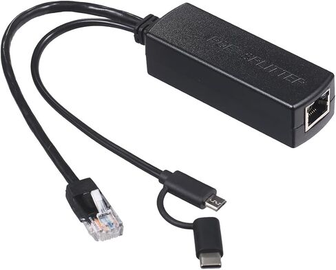 Gigabit PoE Splitter with Micro-USB and Type-C,5V/3A Max, Comply IEEE 802.3af/at, 10/100/1000Mbps, Plug and Play for IP Camera (PD3011G) in Kuwait