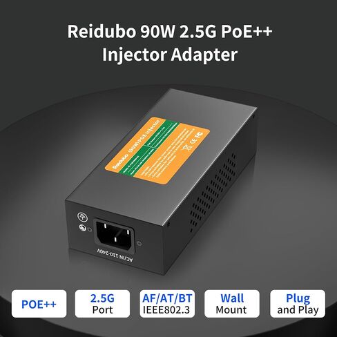 2.5Gb PoE Injector Adapter 90W, IEEE 802.3bt/at/af Compliant, Converts Non-PoE to PoE Network, 100/1000/2500Mbps RJ45, Up to 328 ft, Plug & Play in Kuwait