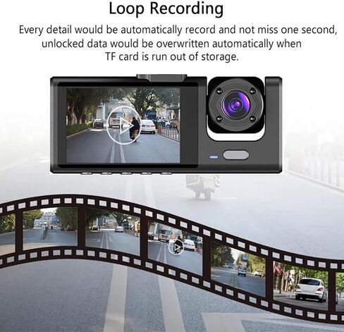 2K Dash Camera for Car Security Camera Dashcam Front and Rear Inside with WDR, Night Vision, G-Sensor Auto Lock, Loop Recording in Kuwait