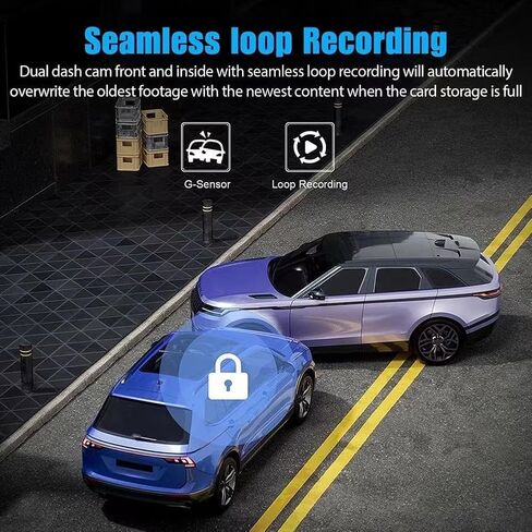 2K Dash Camera for Car Security Camera Dashcam Front and Rear Inside with WDR, Night Vision, G-Sensor Auto Lock, Loop Recording in Kuwait