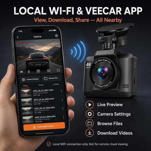 Dash Cam Front and Rear, Ecomoment 4K +1080P Dash Camera for Cars in Kuwait