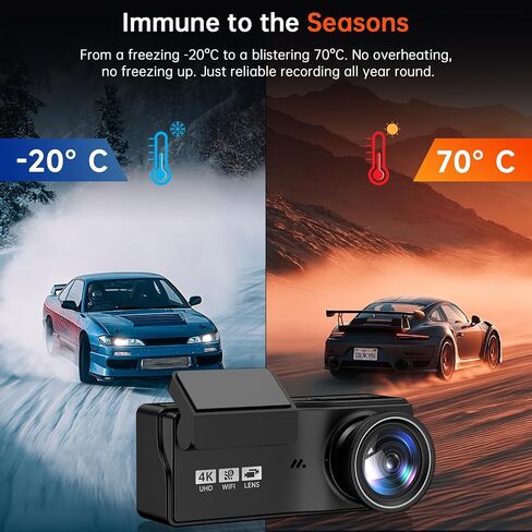 Dash Cam Front and Rear for Cars, 4K+4K Dual Camera with 64GB Card in Kuwait