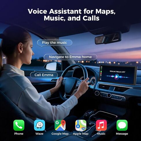 9.26" Wireless CarPlay Screen with 4K+1080P Dual Dash Cam Front and Rear in Kuwait