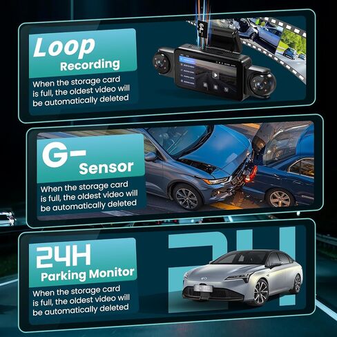 4 Channel 360° Dash Cam Front and Rear, 5'' IPS Large Screen, 4K+1080P*3 in Saudi Arabia