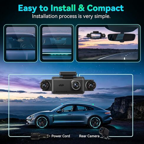 4 Channel 360° Dash Cam Front and Rear, 5'' IPS Large Screen, 4K+1080P*3 in Saudi Arabia