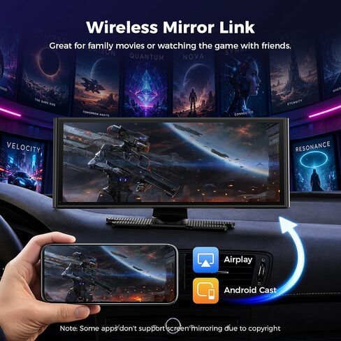 9.26" Wireless CarPlay Screen with 4K+1080P Dual Dash Cam Front and Rear in Kuwait