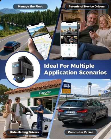 Topexplore 4G LTE Dash Cam Front and Inside,2K+1080P Car Secutrity Camera in Saudi Arabia