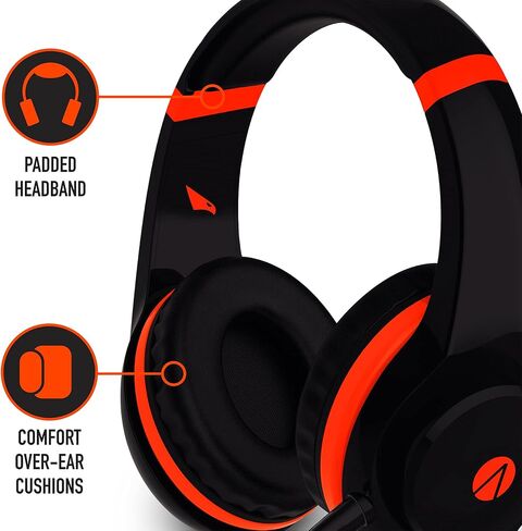 Stealth Raptor Multi-Format Gaming Headset for PlayStation PS4/Xbox One/PC/Nintendo Switch/Mobile/Tablet - Black/Orange in Saudi Arabia