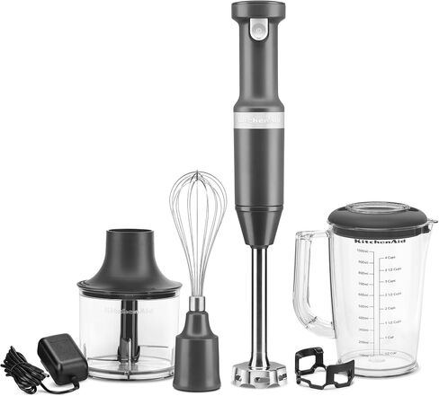 KitchenAid Cordless Variable Speed Hand Blender with Chopper and Whisk Attachment - KHBBV83 in Saudi Arabia