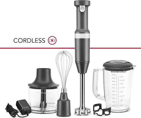KitchenAid Cordless Variable Speed Hand Blender with Chopper and Whisk Attachment - KHBBV83 in Saudi Arabia