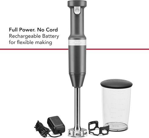 KitchenAid Cordless Variable Speed Hand Blender with Chopper and Whisk Attachment - KHBBV83 in Saudi Arabia
