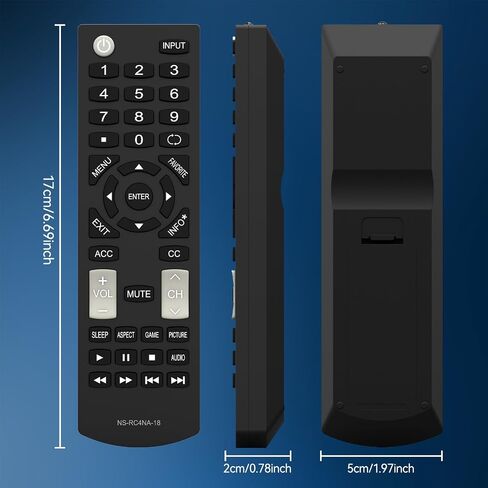 New Replacement Insignia TV Remote Control NS-RC4NA-18 for All Insignia TVs, No Programming Required in Saudi Arabia