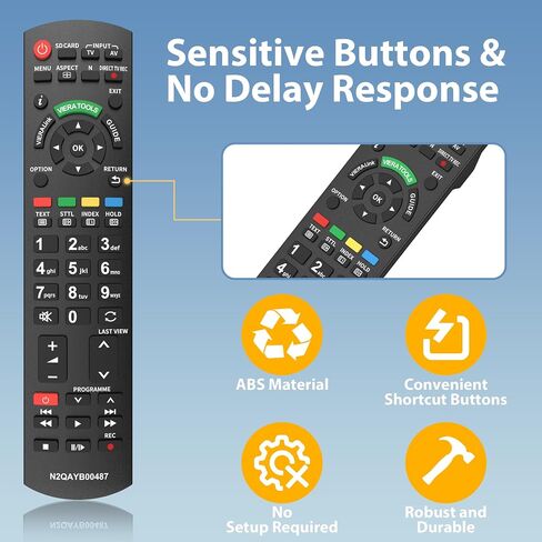 for Panasonic TV Remote Replacement, Remote Control Compatible with All Panasonic Plasma Viera HDTV 3D LCD LED TV/DVD Player/AV Receiver in Saudi Arabia
