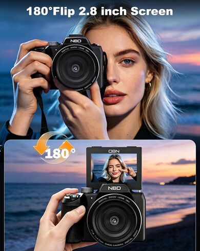 64MP 8K Cameras for Photography with Flip Screen & Hot Shoe，Black in Saudi Arabia